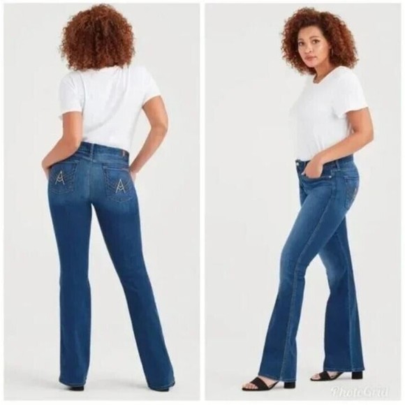 7 For All Mankind A Pocket Jeans 31 Bootcut Distessed Inseam 32” - Picture 2 of 7